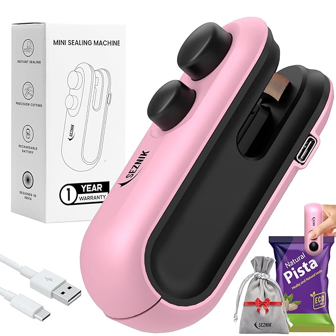 Smart Bag Sealer Heat Seal, Portable Mini Sealing Machine for Food Storage, Food Sealer Handheld for Vacuum Sealer Bags, Plastic Bags, Snack Bags, Chip Bags